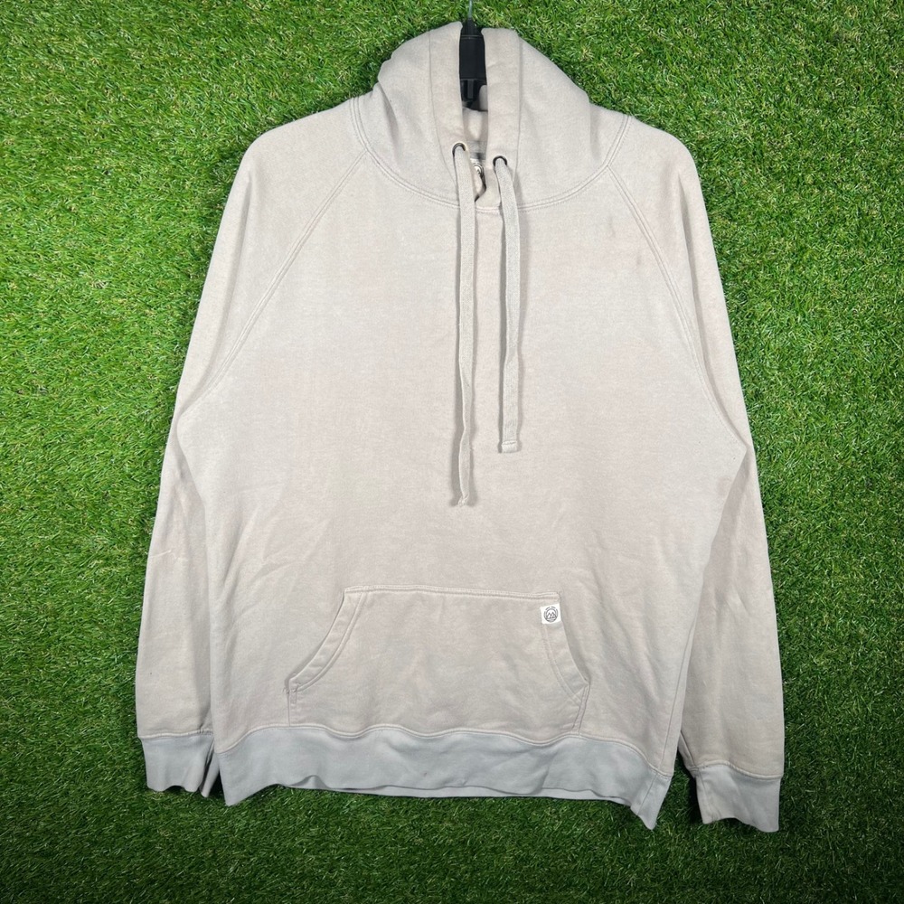 Mago Mens Raglan Pullover Hoodie Tan Khaki Fleece Sweatshirt Size M